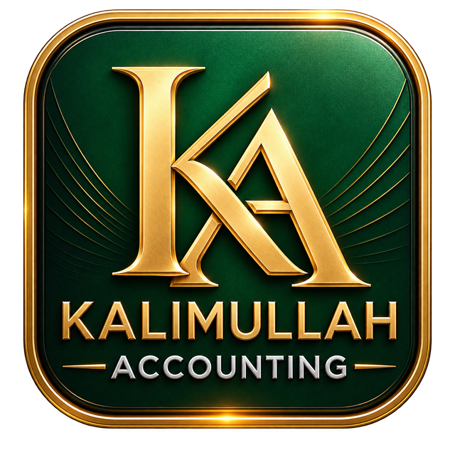 Kalimullah Accounting gold and emerald emblem